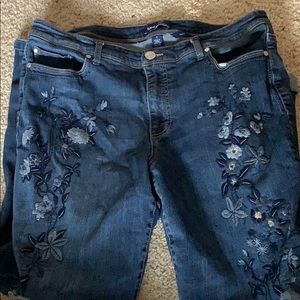 Floral Embroidered Jeans
